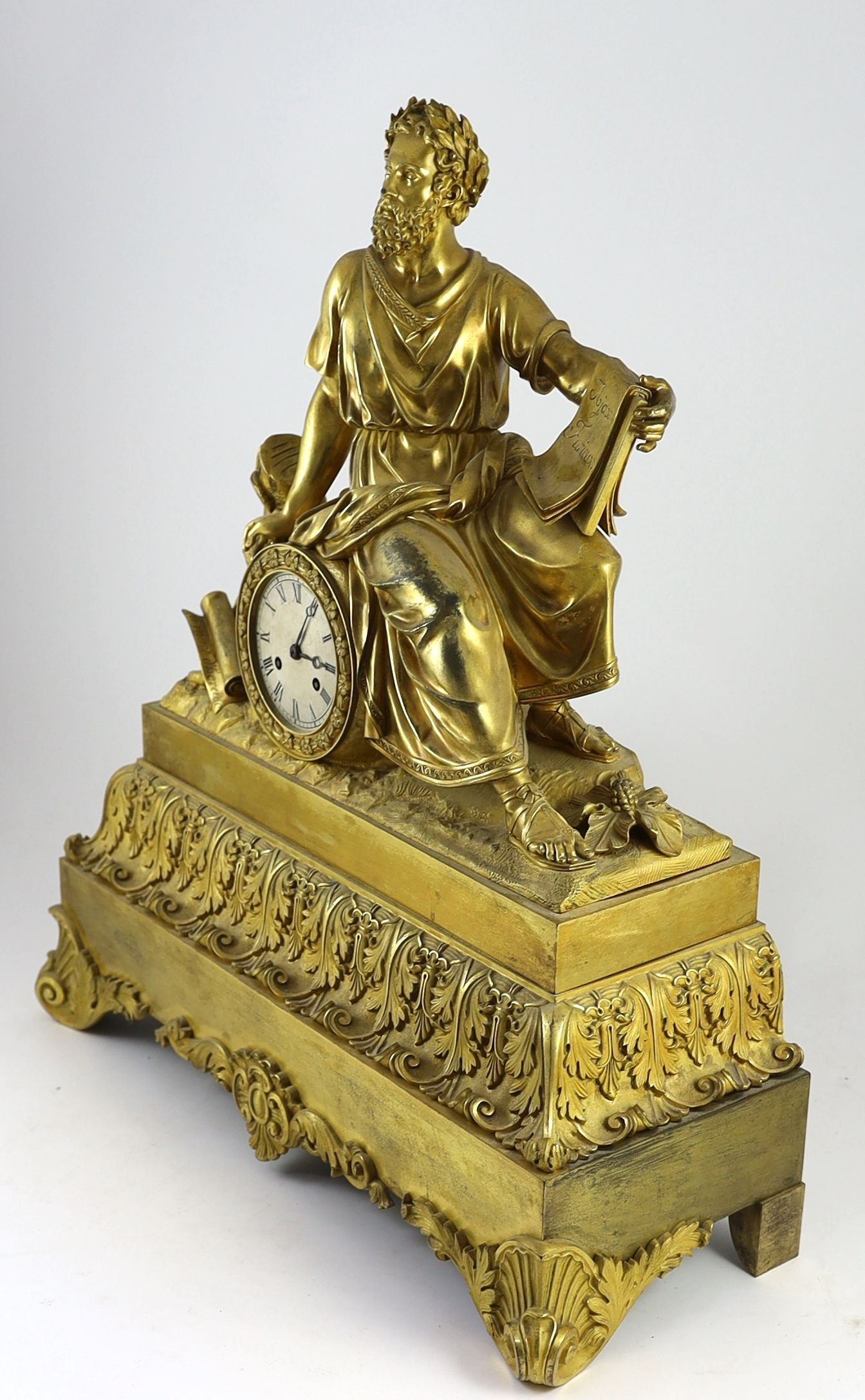 A mid 19th century French ormolu mantel clock, width 54cm, height 60cm